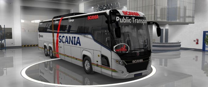 Skins Scania Touring bus with passenger supported 1.32 xx Scania skin Eurotruck Simulator mod