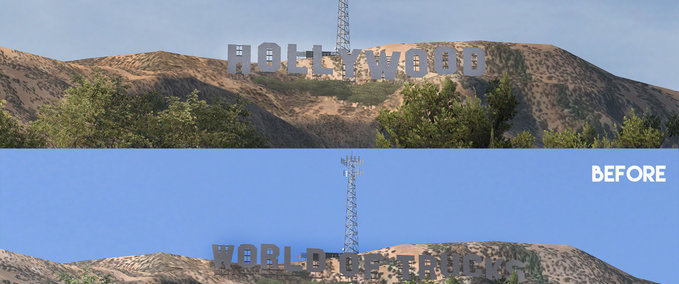 Mods Hollywood Schriftzug in Los Angeles American Truck Simulator mod