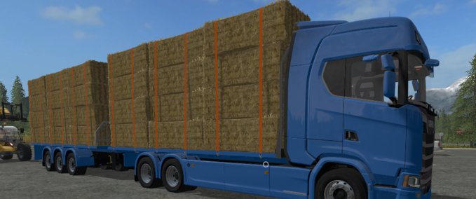 Scania Scania S Pritsche und passender Anhänger Landwirtschafts Simulator mod