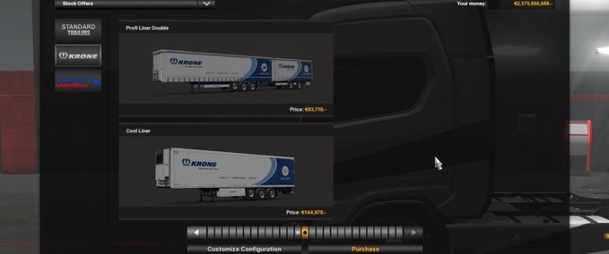 Trailer Freigeschaltete Doppelanhänger [Krone und Standard SCS] – 1.33.x Eurotruck Simulator mod