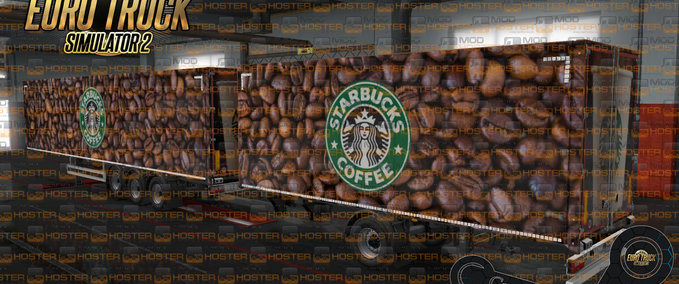 Trailer Starbucks Coffee Ownership Trailer Skin Eurotruck Simulator mod