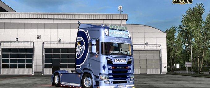 Skins Scania S&R Light Blue Griffin Metallic Eurotruck Simulator mod