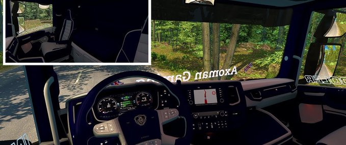 Interieurs Blaues Interieur für V8 Scania Next Gen Eurotruck Simulator mod