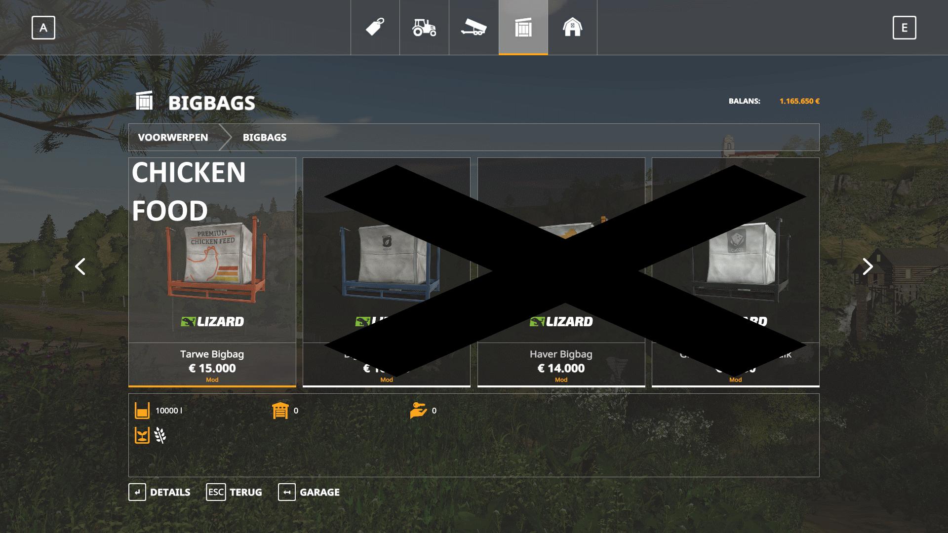 10K capacity Big Bag Chicken Food v1.0 FS19 - Thumbnail 1