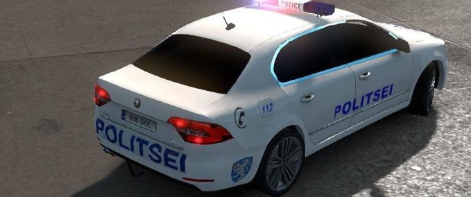 AI Estnische Polizei Skoda Superb (Weiße Fahrzeug Version) 1.33.x Eurotruck Simulator mod