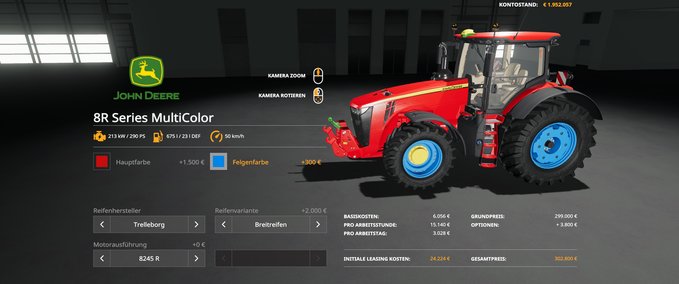 John Deere JohnDeere 8R - MultiColor Landwirtschafts Simulator mod