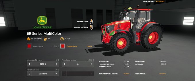 John Deere JohnDeere 6R - MultiColor Landwirtschafts Simulator mod