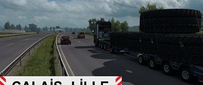 Maps Neue Route für das Special Transport DLC Calais-Lille 1.33.x Eurotruck Simulator mod