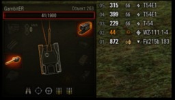 Damage panel with a detailed log from GambitER for World of Tanks