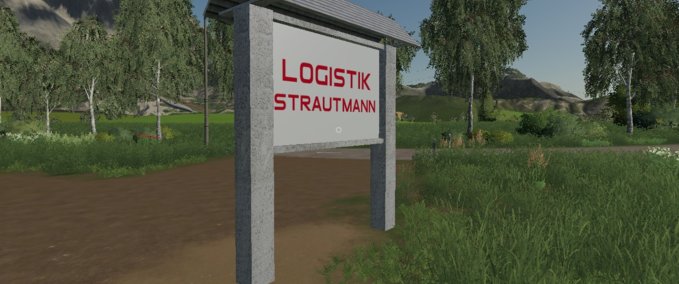 Platzierbare Objekte Logistik Strautmann - Unternehmensschild Landwirtschafts Simulator mod