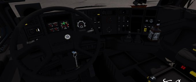 Scania Scania 143M V8 500 Old Pirate + Interieur + Tandem Anhänger (1.33.x) Eurotruck Simulator mod