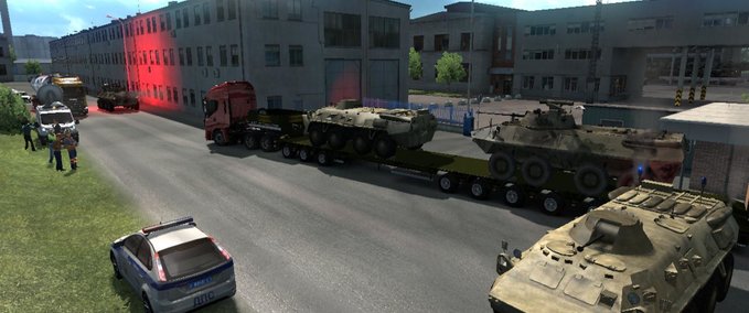 Trailer “Military Oversized Cargo” v1.0 for DLC “Beyond the Baltic Sea” Eurotruck Simulator mod