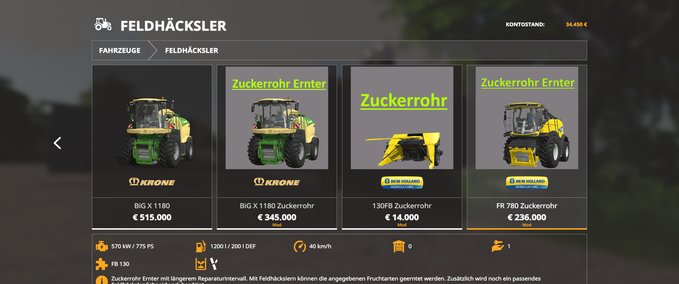 Sonstige Selbstfahrer Haecksler Zuckerrohr Pack Landwirtschafts Simulator mod