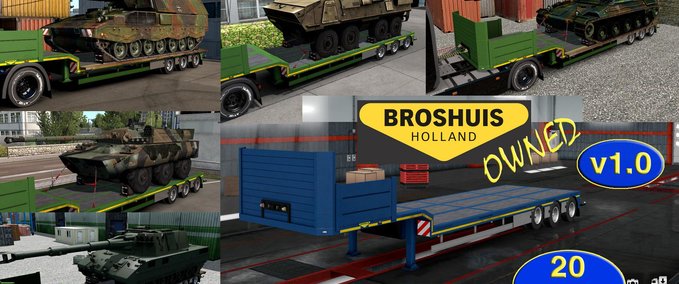 Trailer Militärfahrzeug Addon für die Besitzbaren BROSHUIS Anhänger v1.0 1.33.x Eurotruck Simulator mod