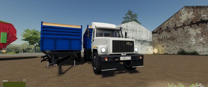 MAZ & Kamaz & Gaz GAZ 35071 & Trailer SAZ 83173 Farming Simulator mod