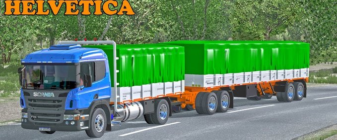 Scania Scania P 310 Argentino + Helvetica 2017 Anhänger 1.33.x Eurotruck Simulator mod