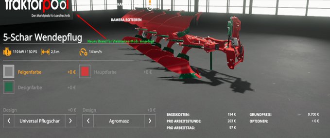 Pflüge [FBM-Team] 5-Schar Wendepflugpack Landwirtschafts Simulator mod