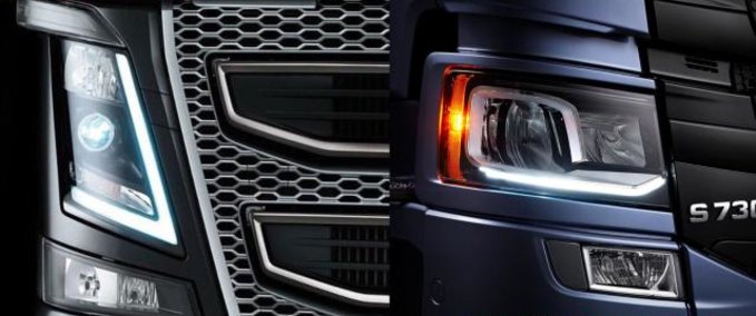 Volvo 8000 K Scheinwerfer für Scania S & R und Volvo FH 12 2012 v1.1 1.33.x Eurotruck Simulator mod