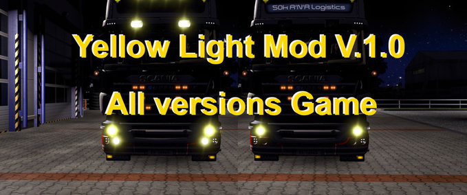 Sonstige Gelbe LED Scheinwerfer für alle LKWs 1.34.x Eurotruck Simulator mod