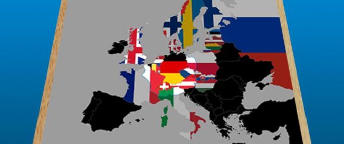 Maps Karte mit Nationalflaggenhintergrund 1.34.X Eurotruck Simulator mod