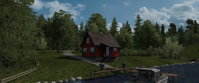 Maps Haus am See in der Nähe von Kristiansand (NOR) 1.34.x Eurotruck Simulator mod