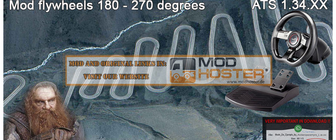 Mods Mod für Lenkrad von 180-270 Grad für ETS2 1.34.XX Eurotruck Simulator mod