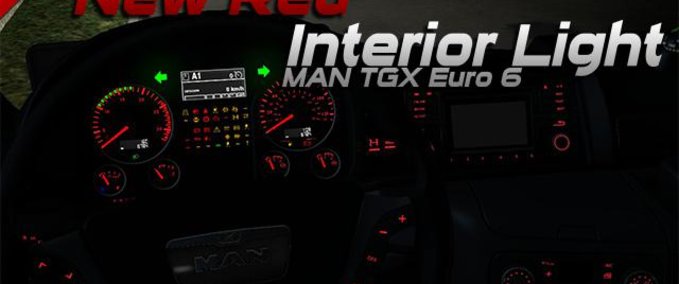 MAN MAN TGX EURO 6 rote Innenbeleuchtung (Anzeigen und Knöpfe) 1.34.X Eurotruck Simulator mod