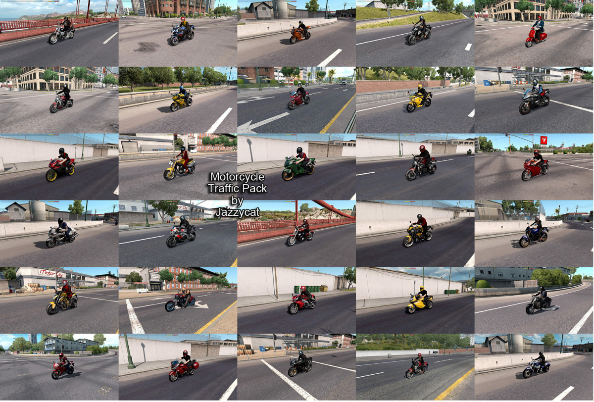 [ATS] Pack of Motorcycles in Traffic by JC v2.4 1.34.x thumbnail 4