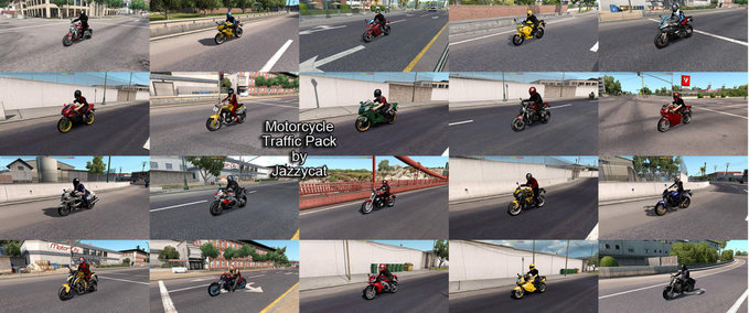 Mods [ATS] Pack of Motorcycles in Traffic by JC v2.4 1.34.x American Truck Simulator mod