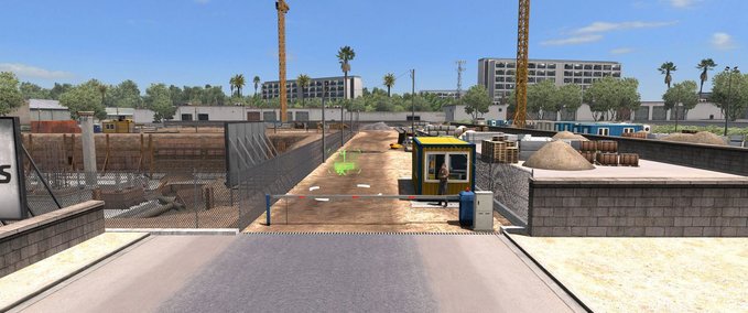 Maps [ATS] Animierte Firmeneinfahrtstore 1.34.x American Truck Simulator mod