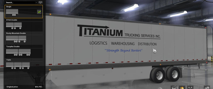Trailer Titanium Trucking Services Inkl. Anhänger 1.34.x American Truck Simulator mod