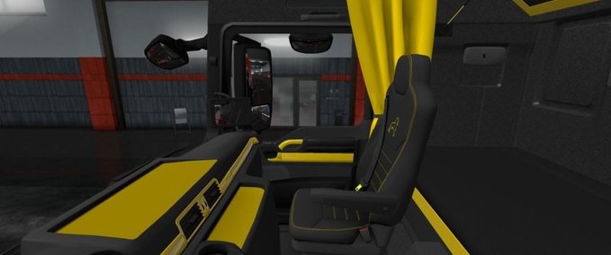 Interieurs MAN Euro 6 Schwarz - Goldenes Interieur 1.34.x Eurotruck Simulator mod