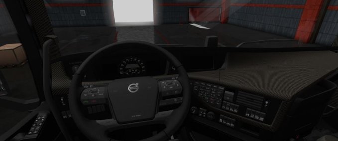 Interieurs Volvo FH Schwarzes Carbon Interieur 1.34.x Eurotruck Simulator mod
