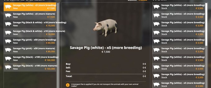 Addons Tierarten - Savage Pig Pack Landwirtschafts Simulator mod