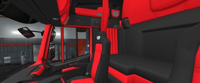 Interieurs Iveco Hi-Way Schwarz - Rotes Interieur 1.34.x Eurotruck Simulator mod