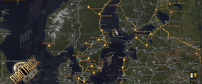 Maps Promods Big Map Setup mit Hintergrundkarte v1.22 [1.34.x] Eurotruck Simulator mod