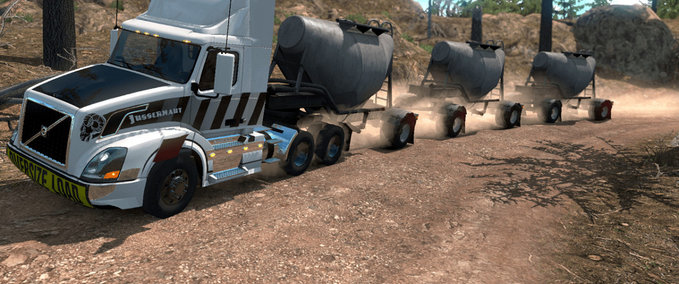 Trailer Cement Triple Hopper [MP-SP] 1.34.x American Truck Simulator mod
