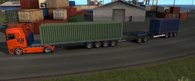 Trailer Flatbed with Krone Boxliner High Capacity [MP-SP] 1.34.x Eurotruck Simulator mod