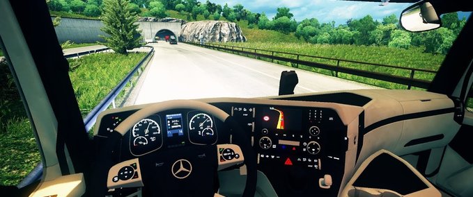 Interieurs Mercedes Benz MP4 CMI Beige - Braun Interieur 1.34.x Eurotruck Simulator mod