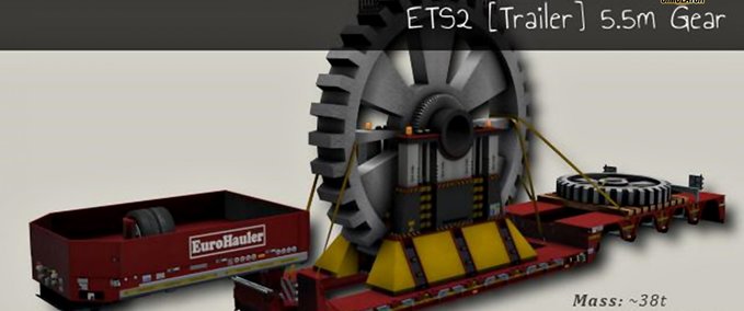 Trailer 5.5M Zahnrad Anhänger [1.34.X] Eurotruck Simulator mod