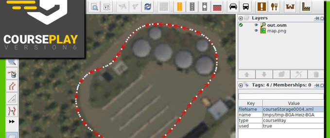 Tools Courseplay 6 Editor OSM Converter für LS19 Landwirtschafts Simulator mod