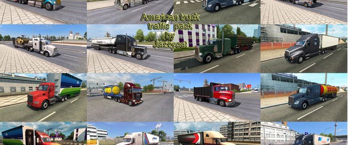 AI U.S. LKWs im Straßenverkehr von JC 1.34.x Eurotruck Simulator mod