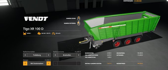Ladewagen Fendt/Lely Tigo XR 100 Landwirtschafts Simulator mod