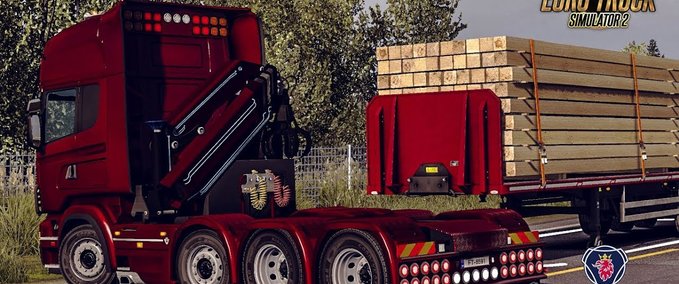 Scania Kran für den Scania R4 (RJL) 1.34.x Eurotruck Simulator mod