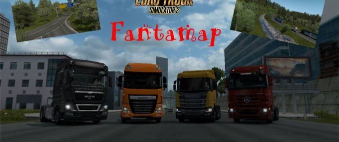Maps FantaMap 1.34.x Eurotruck Simulator mod