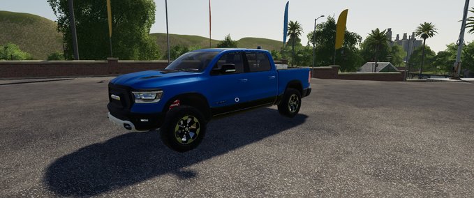 PKWs Dodge Ram 1500 blaue Rundumleuchte Landwirtschafts Simulator mod