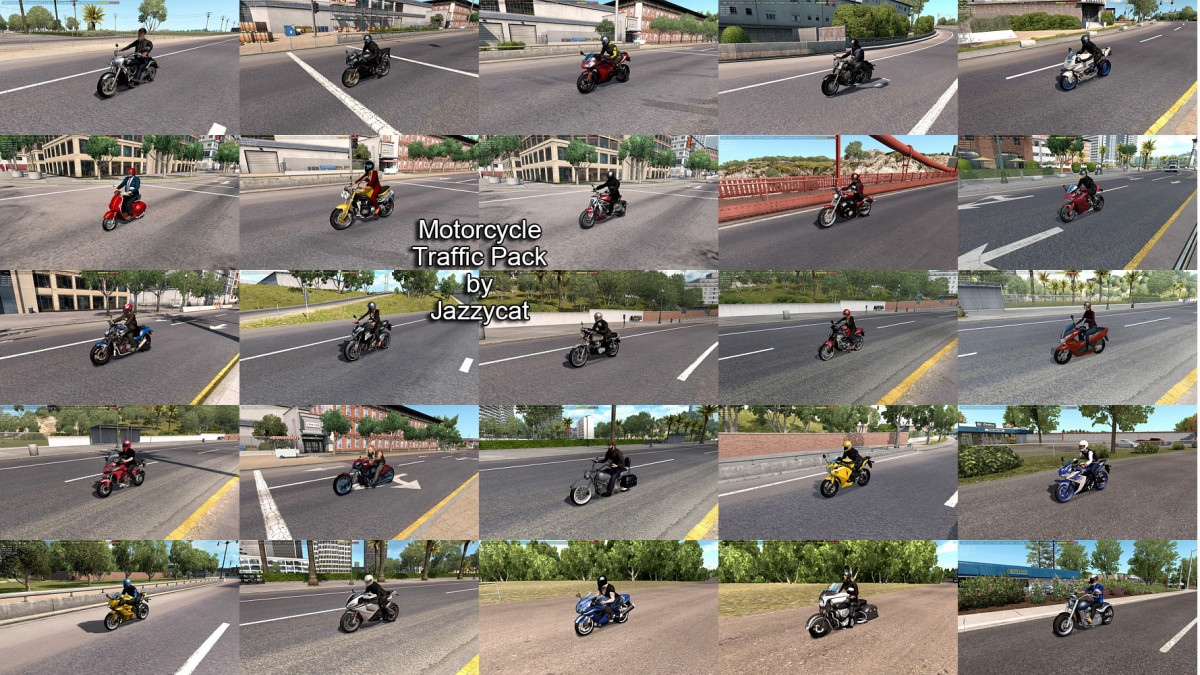 [ATS] Pack of Motorcycles in Traffic by JC v2.4 1.34.x - Thumbnail 1