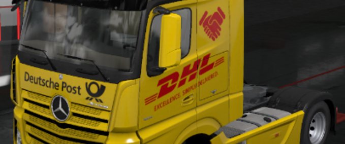 Skins Mercedes Benz Actros 2014 MP4 - DHL Skin by Xelo 1.35 ?? Eurotruck Simulator mod