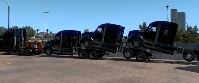 Trailer Besitzbarer Kenworth LKW Transporter Anhänger für (SP-MP) 1.35.x American Truck Simulator mod