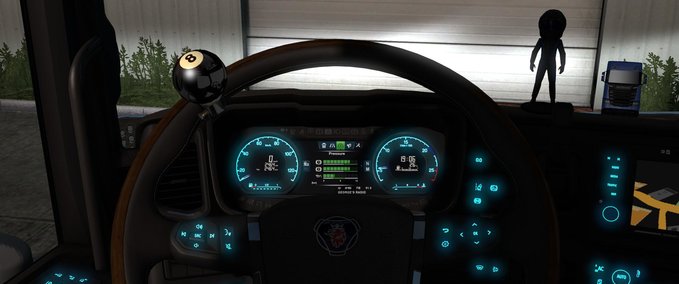 Interieurs Neonblaue Anzeigenbeleuchtung 1.35.x Eurotruck Simulator mod